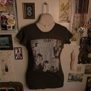 Vintage The Police Band Graphic T-Shirt Women's Medium Brown Short Sleeve Y2K